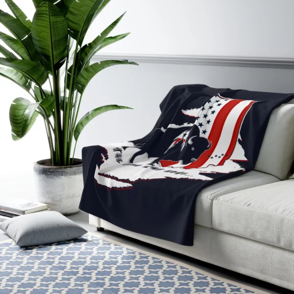 Sherpa Fleece Blanket - Indiana - LRH - navy
