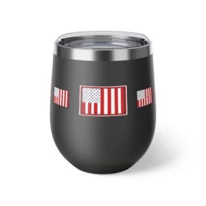 Copper Vacuum Insulated Cup, 12oz - American Peace Flag - white, black, red