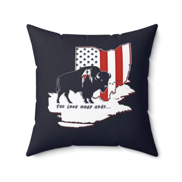Faux Suede Square Pillow - Ohio - LRH - navy