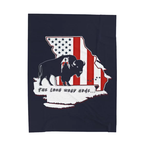 Velveteen Plush Blanket - Missouri - LRH - navy - Image 2