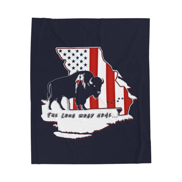 Velveteen Plush Blanket - Missouri - LRH - navy - Image 9