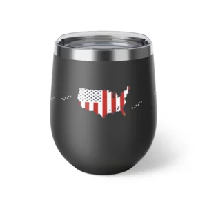 Copper Vacuum Insulated Cup, 12oz - American Peace Flag - LRH - white, black, red