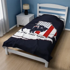 Velveteen Plush Blanket - Georgia - LRH - navy