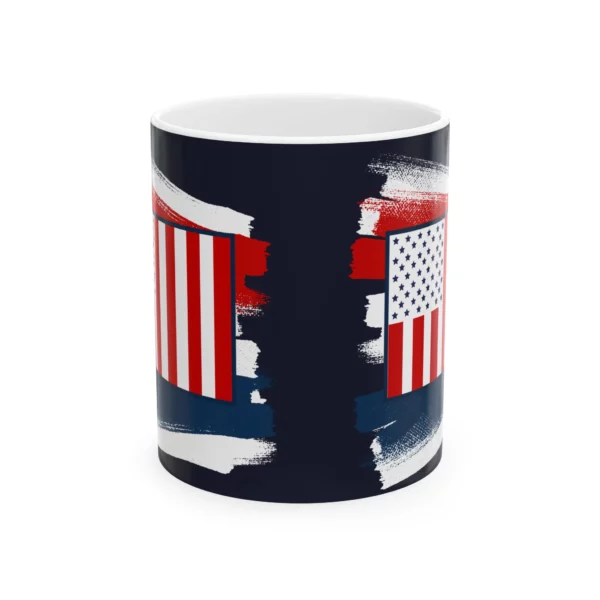 Ceramic Mug 11oz - American Peace Flag - strokes - navy